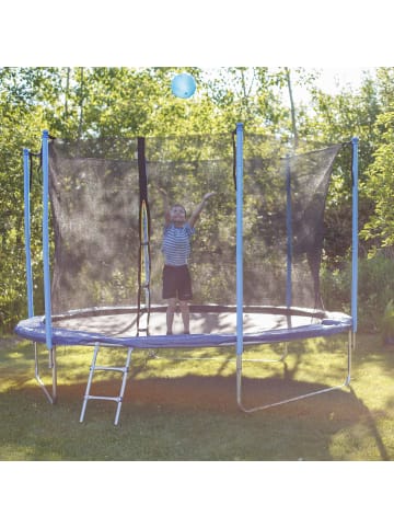 relaxdays Trampolin Leiter in Silber - 76 cm