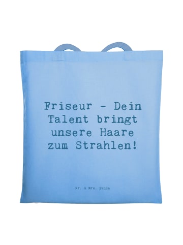 Mr. & Mrs. Panda Tote Bag Spruch Friseur Talent mit Spruch in Sky Blue