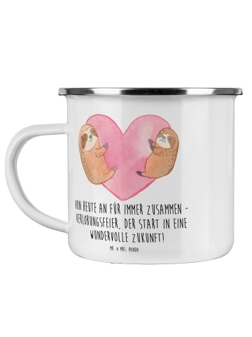 Mr. & Mrs. Panda Becher Verlobungsfeier ZuMenschmen mit Spruch in Weiß