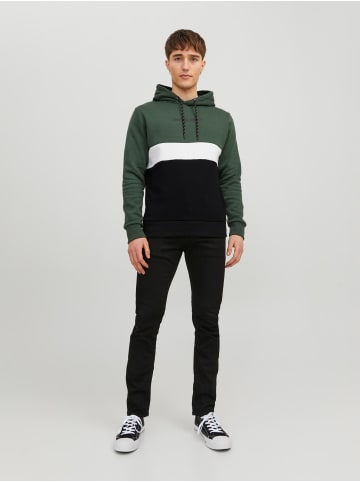 Jack & Jones Kapuzenpullover mit Print Design Sweater Hoodie JJEREID in Grün