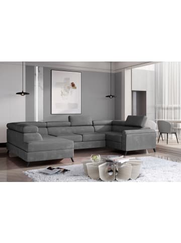 MF Design Esco Recamiere Links in Grau -  (L) 200 x (B) 336 x (H) 92 cm