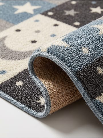 KADIMA DESIGN Teppich Kinderzimmer Kinder-Motiv Kinderzimmer pflegeleicht Spielzimmer in Blau