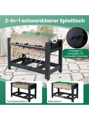 COSTWAY 2 in 1 Multi Spieltisch Tischkicker in Schwarz