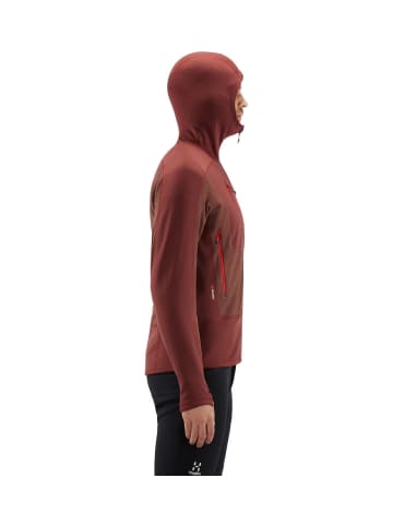 Haglöfs Fleecejacke Serac Hood in Maroon Red/Habanero