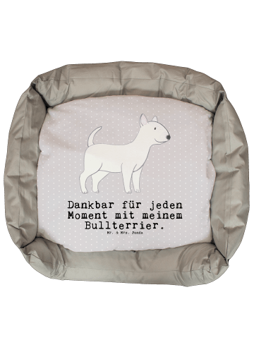 Mr. & Mrs. Panda Kuschelbett Bullterrier Moment mit Spruch in Grau Pastell
