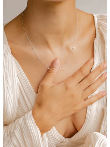 Hey Happiness Kette mit Zirkonia Charms 925 Sterlingsilber in Silber - (L) 41-46 cm