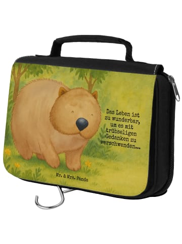 Mr. & Mrs. Panda Kulturbeutel Wombat Design mit Spruch in Weiß