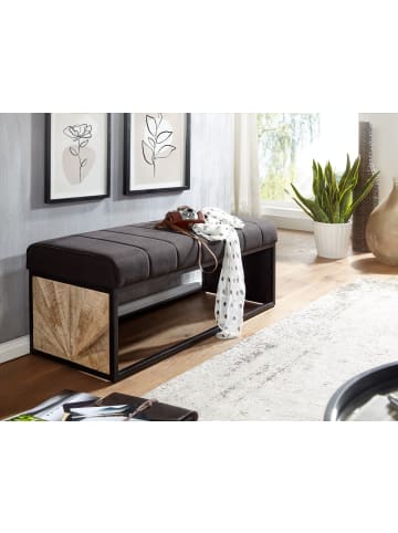 FineBuy Sitzbänk in Schwarz / Mango / 105x40x40