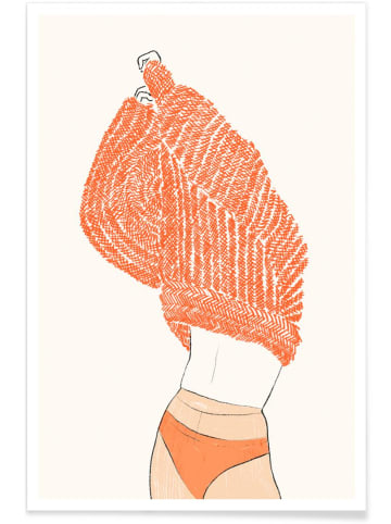 Juniqe Poster "Warm Layers" in Cremeweiß & Orange