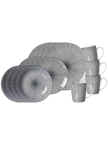 Ritzenhoff & Breker 16er Set Kombiservice Takeo Stripes schwarz-weiß in schwarz-weiß