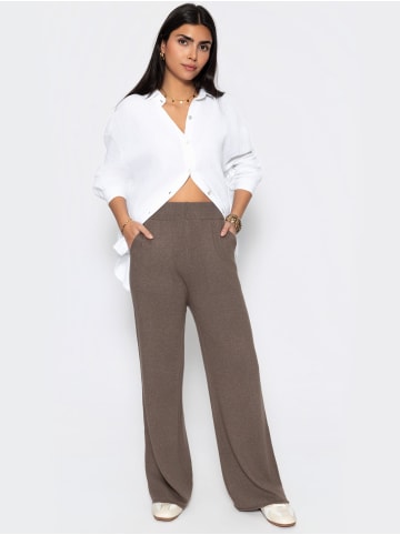 SASSYCLASSY Strickhose mit Kaschmir in Taupe