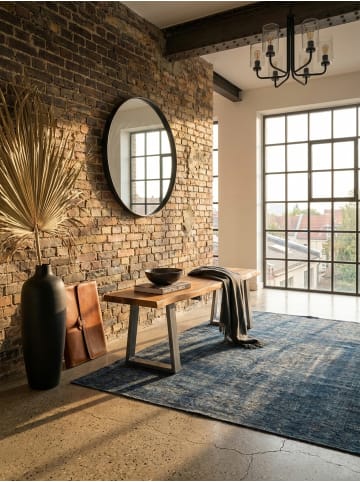 KADIMA DESIGN Garderobenbank 120x40x45,5 cm Akazie Massivholz / Metall mit in Akazie-Silber