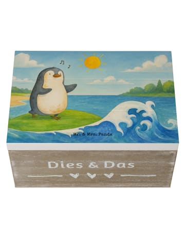 Mr. & Mrs. Panda fotobox Pinguin Surfer Design ohne Spruch in Weiß