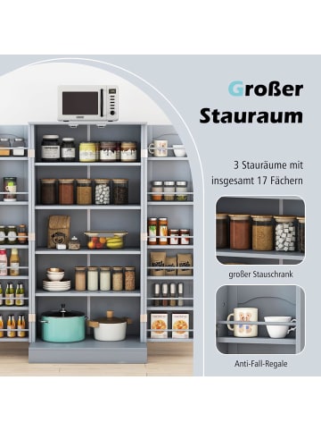 COSTWAY Küchenschrank 120cm in Grau