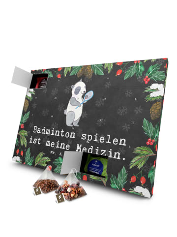 Mr. & Mrs. Panda Tee Adventskalender Panda Badminton  mit Spruch in Kreidetafel