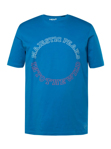 Men Plus Kurzarm T-Shirt in azurblau