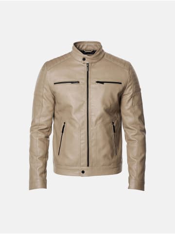 KOROSHI Biker-leder-effektjacke in grau