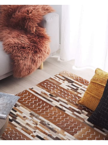 Beliani Patchwork HEREKLI in Braun - (W) 140 x (H) 1 x (L) 200 cm