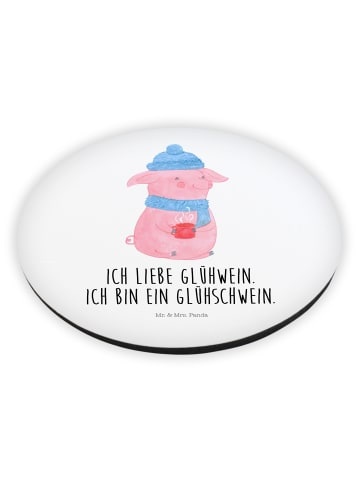 Mr. & Mrs. Panda Magnet für Kühlschrank Schwein Glühwein mit Spruch in Weiß
