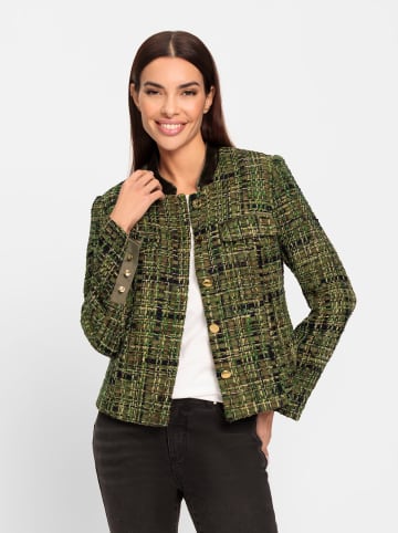 Heine Blazer in schwarz-oliv-gemustert