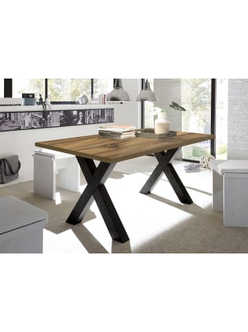 58 aufm Kessel ESSZIMMERTISCH Eike 8 180 x 90 x 75 Esstisch Schwarzstahl/Plankeneiche