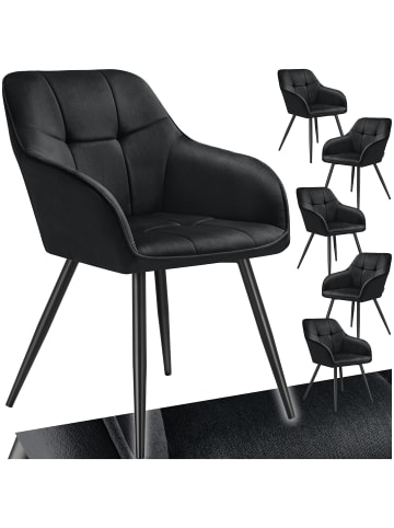 tectake Polstersessel gepolstert, in Samtoptik, gesteppt, 58 x 62 x 82 cm