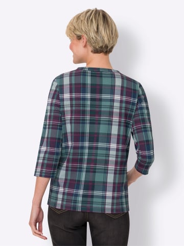 Sieh an! 3/4-Arm-Shirt in jade-petrol-kariert
