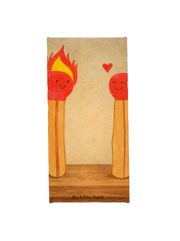 Mr. & Mrs. Panda Strandlaken Streichhölzer Design ohne Spruch in Grau Pastell