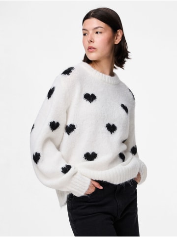 Pieces Strickpullover in Cloud Dancer