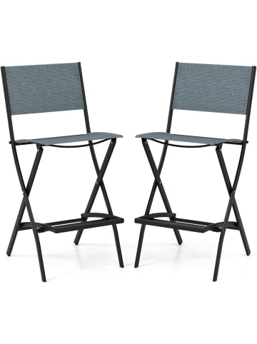 COSTWAY 2er Set Campingstühle in Blau