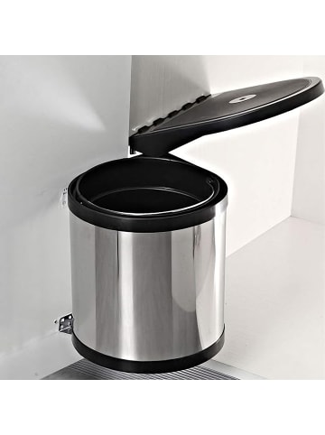 relaxdays Einbaumülleimer in Silber - 12 l