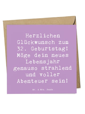 Mr. & Mrs. Panda Deluxe Karte Spruch 32. Geburtstag Abenteuer mi... in Lavendeltraum