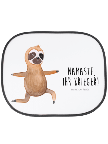 Mr. & Mrs. Panda Auto Sonnenschutz Faultier Yoga mit Spruch in Weiß