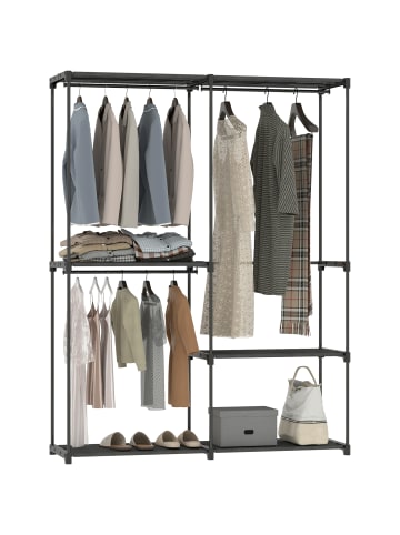 HOMCOM Stoffschrank-142L x 43B x 185H cm-Schwarz