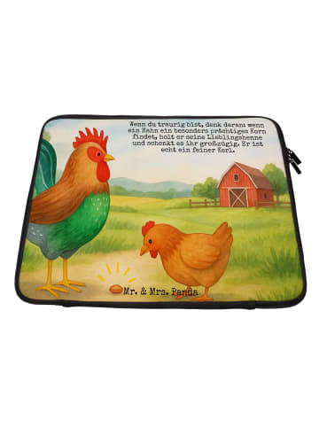 Mr. & Mrs. Panda Notebook Tasche Hahn Korn Design mit Spruch in Weiß