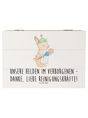 Mr. & Mrs. Panda Schatztruhe Reinigungskraft Helden mit Spruch in Weiß