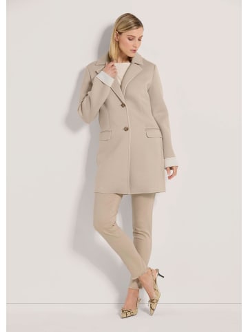 MADELEINE Longjacke aus zweilagigem Jersey in berber / wollweiß