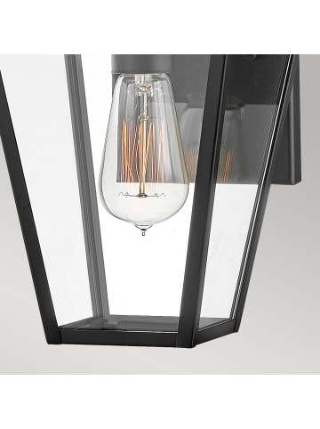 Licht-Erlebnisse Außen Wandlampe (B)20.3 x (H)36.8 cm in Schwarz Klar/Transparent