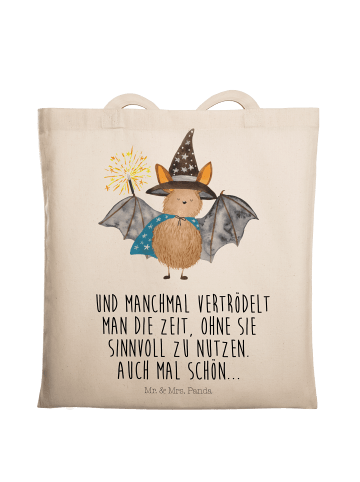 Mr. & Mrs. Panda Uni Tasche Fledermaus Zauberer mit Spruch in Creme