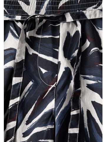 Cecil Gemusterte Wide Leg Hose in Blau