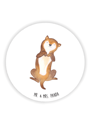 Mr. & Mrs. Panda Rund Magnet Hund Streicheln ohne Spruch in Weiß