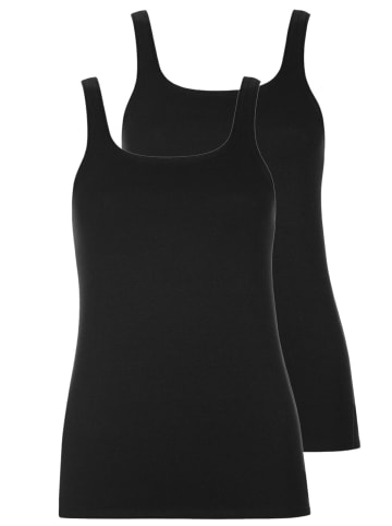 Lisca 2er Pack Trägerhemd in black