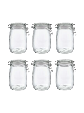 Butlers 6x Aufbewahrungsgläser 1000ml MASON'S in Transparent