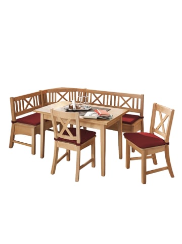 58 aufm Kessel ECKBANKGRUPPE im modernen Landhausstil Deborah Massivholz Buche/Rot