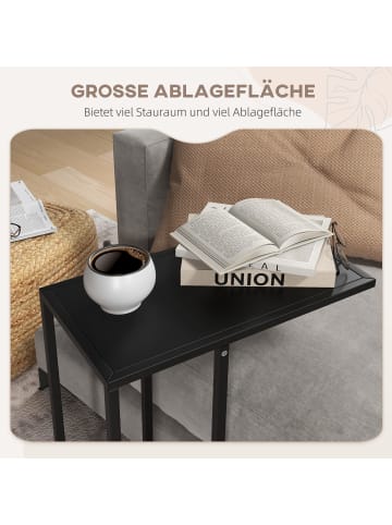 HOMCOM Beistelltisch-46L x 26B x 60H cm-Schwarz