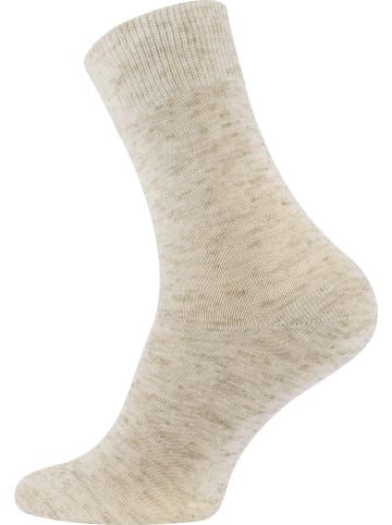 Cotton Prime® Leinen Socken "Natur" 8 Paar, mit Baumwolle in Beige meliert