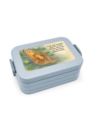 Mr. & Mrs. Panda Lunchbox Otter Kind Design mit Spruch in Blau Pastell