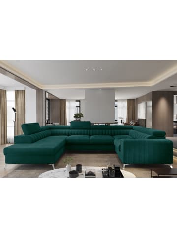 MF Design Luisa Recamiere Links in Flaschengrün -  (L) 202 x (B) 347 x (H) 92 cm