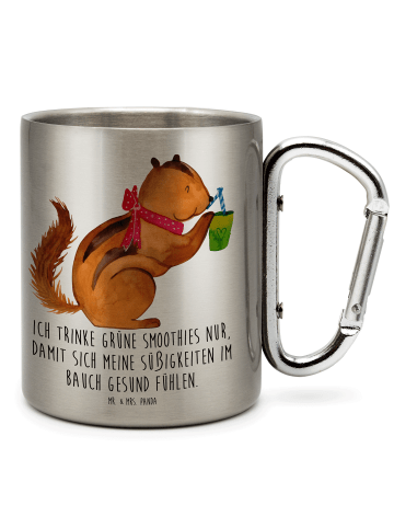 Mr. & Mrs. Panda Thermobecher Eichhörnchen Smoothie mit Spruch in Silber
