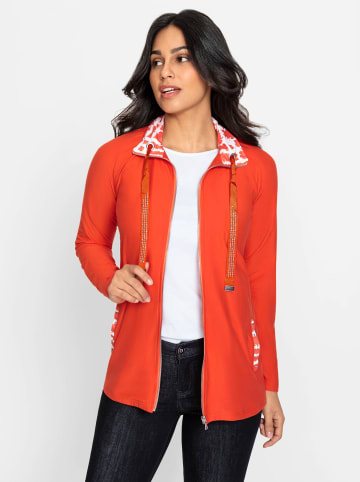 WITT WEIDEN Shirtjacke in orange-ecru-gemustert
